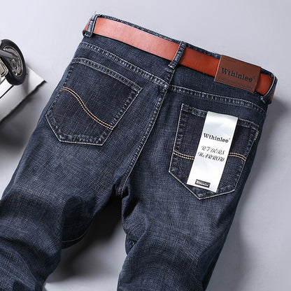 Straight Cut Fleece-Lined Denim Trouser