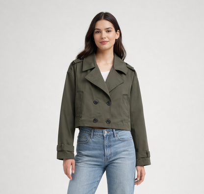 Cropped Utility Trench Jacket