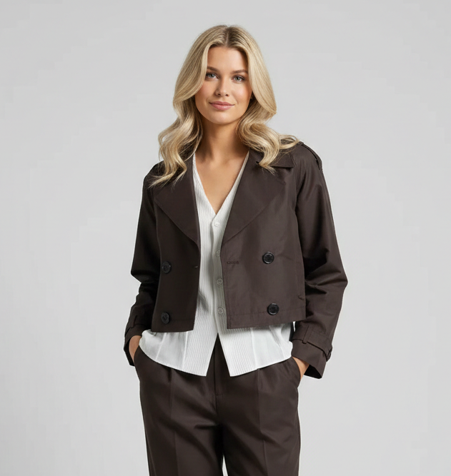 Cropped Utility Trench Jacket