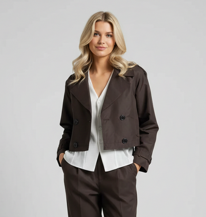Cropped Utility Trench Jacket
