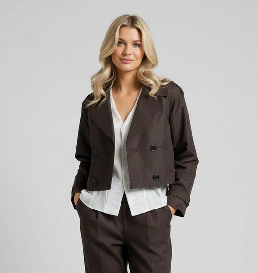 Cropped Utility Trench Jacket